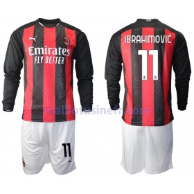 Maillot de Foot AC Milan Zlatan Ibrahimovic 11 Domicile 2020-21 Manches Longues - Enfant